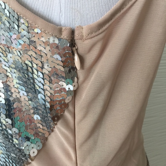 Bebe Rose Gold Stripped Sequin Dress - Picture 5 of 6